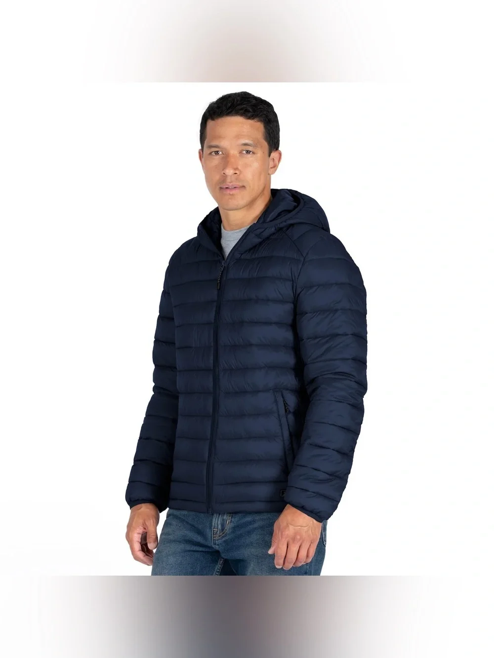 ZeroXposur Men's Hooded Puffer Jacket in Navy Blue